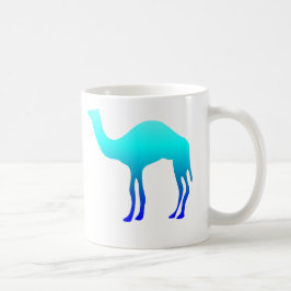 Aqua Blue Ombre Camel Silhouette Kaffemugg