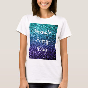 Aqua Blue Ombre glitter Gnistra varje dag T Shirt