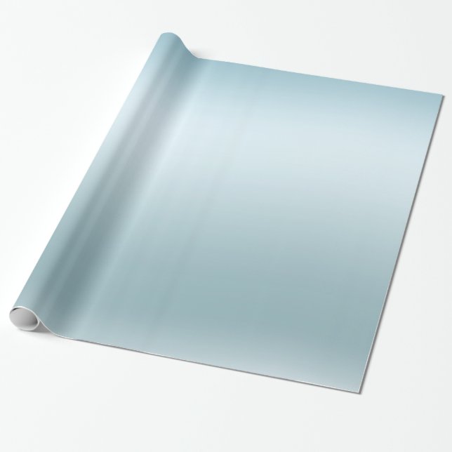 Aqua Blue Ombre Presentpapper (Utrullad)