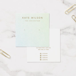 Aqua Blue Ombre Stud Earring Visning Card Fyrkantigt Visitkort