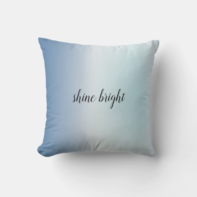 Aqua Blue Ombre Tie Dye Kudde (Framsida)