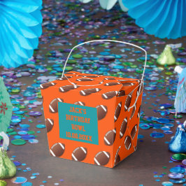 Aqua Blue Orange Football Theme Firande Party Presentaskar