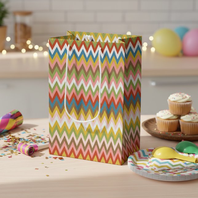 Aqua Blue Orange Rosa Red Lime Green Zigzag Art (Skapare uppladdad)