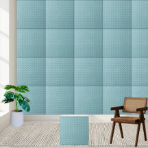 Aqua Blue Polka Dot - Retro White Doted