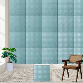 Aqua Blue Polka Dot - Retro White Doted Kakelplatta