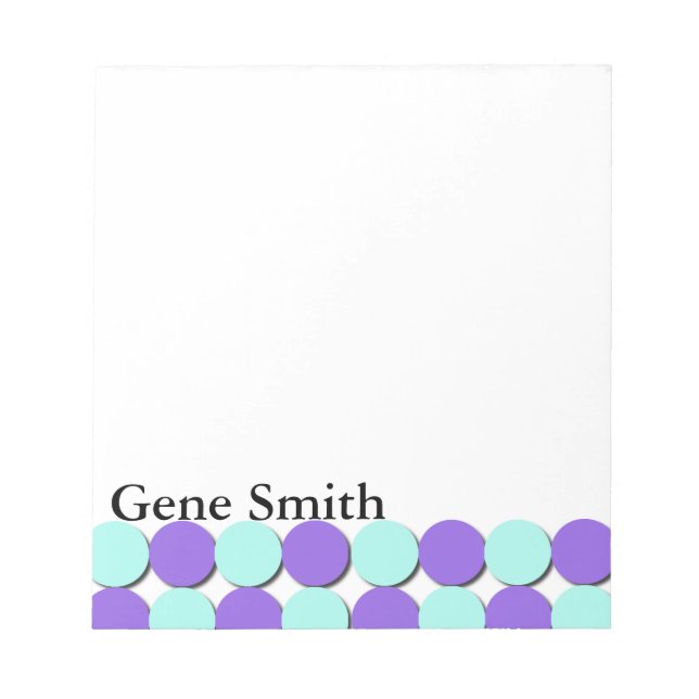 Aqua & Blue Polka dots Anteckningsblock (Framsida)