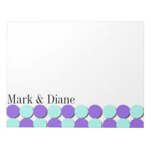 Aqua & Blue Polka dots Anteckningsblock