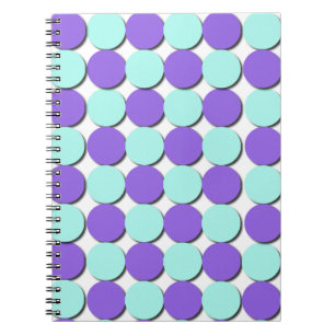 Aqua & Blue Polka dots Anteckningsbok Med Spiral