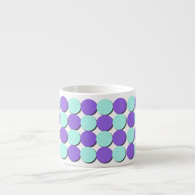 Aqua & Blue Polka dots Espressomugg (Framsidan)