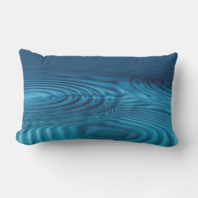 Aqua Blue Ripples Lumbarkudde (Framsida)