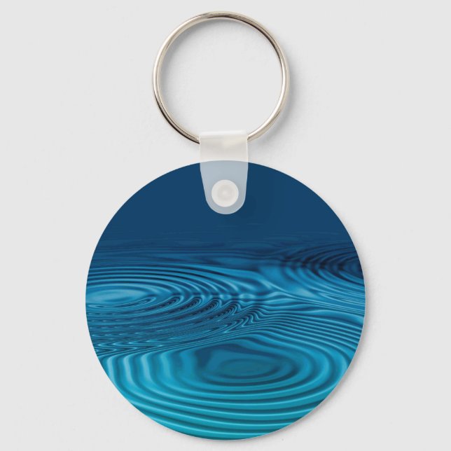 Aqua Blue Ripples Nyckelring (Framsida)