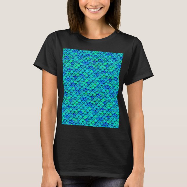 Aqua Blue Scales T-shirt (Framsida)