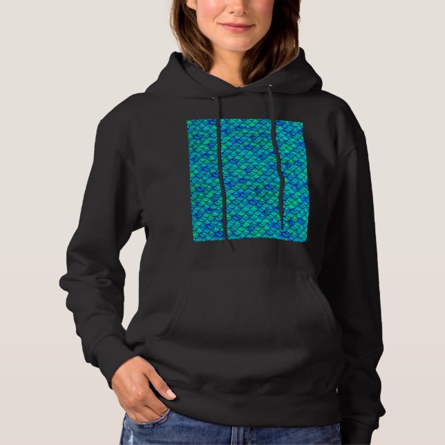 Aqua Blue Scales Tee Shirt (Framsida)