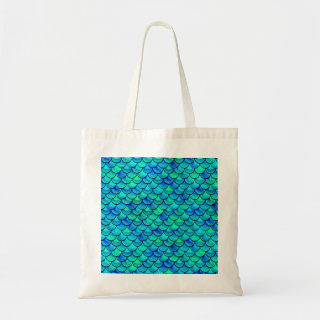 Aqua Blue Scales Tygkasse (Framsidan)