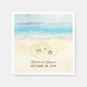 Aqua Blue Sea Beach Wedding Pappersservett