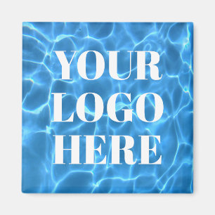 Aqua Blue Simbassäng Foto för din logotyp Magnet