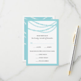 Aqua Blue Snyggt Sparkling Ljus Classy Bröllop OSA Kort