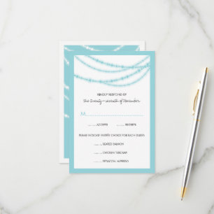 Aqua Blue Snyggt Sparkling Ljus Classy Bröllop OSA Kort