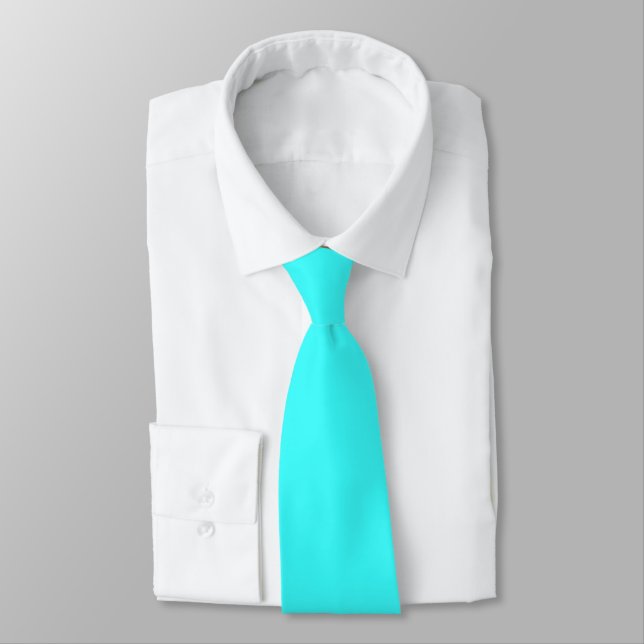 Aqua Blue Solid Neck Tie Slips (Bunden)