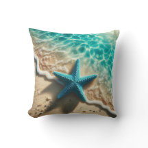 Aqua Blue Starfish Shell Tropical Beach Ocean