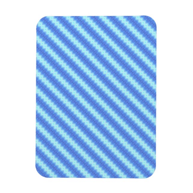 Aqua Blue Sticka Crochet Rand Struktur Mönster Magnet (Vertikal)