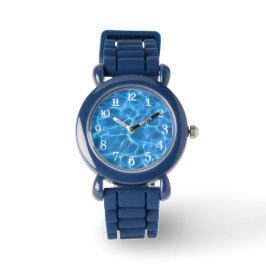 Aqua Blue Swimming Bassäng Photo White Stänk Numme Armbandsur