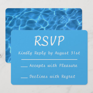 Aqua Blue Swimming Pool Foto RSVP Inbjudningar