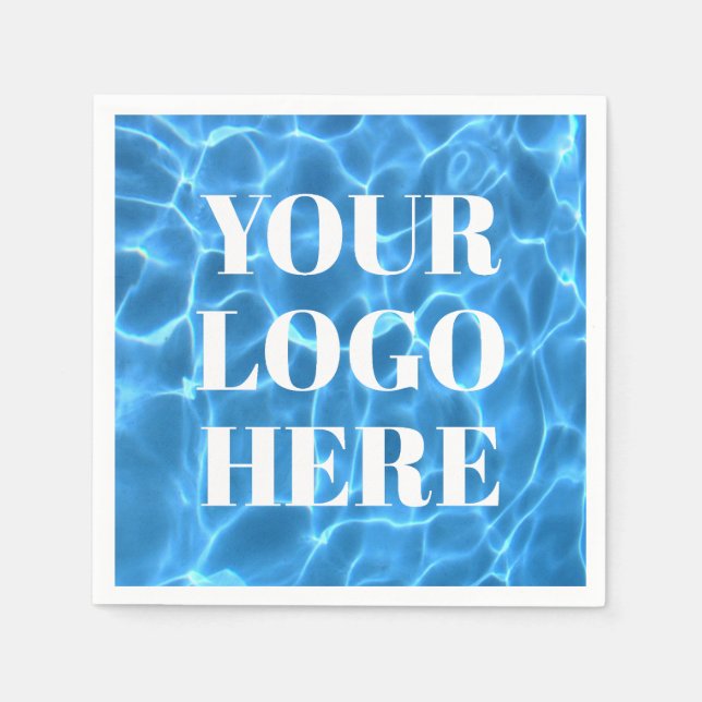 Aqua Blue Swimming Pool Photo for Your Logo Pappersservett (Framsidan)