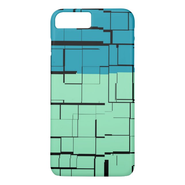Aqua Blue Teal Grönt Modern Mönster Case-Mate iPhone Skal (Baksida)