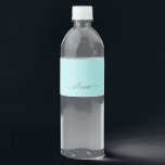 Aqua Blue Teal Modern Script Girly Monogram Namn Vattenflaskor Etikett<br><div class="desc">Vattenflaska för Aqua Blue Teal Monogram Namn-etikett. Det gör perfekten söt 16-årsjubileum,  bröllop,  möhippa,  årsdag,  kväll,  babydusch eller bachelorette-fest för någon som glam lyxen och chic stilar i kärlek.</div>