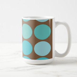 Aqua Blue Teal och Brown Dots Modern Mönster Kaffemugg