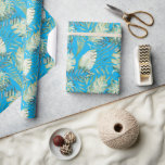 Aqua Blue Tropical Grönt Löv Presentpapper<br><div class="desc">Aqua Blue Mint Tropical Grönt Löv</div>