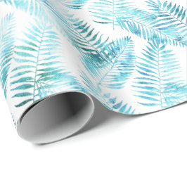 Aqua Blue Tropical Lövs Presentpapper