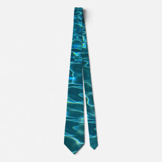 Aqua Blue Vatten Mönster, sammanflödet över vinkar Slips