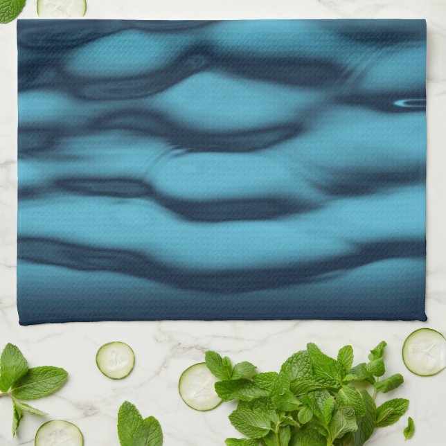 Aqua Blue Vatten Vinkarare Kökshandduk (Vikta)
