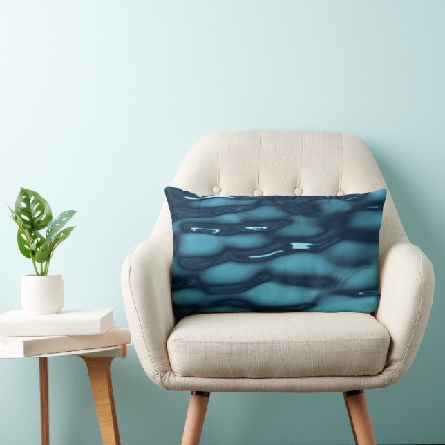 Aqua Blue Vatten Vinkarare Lumbarkudde (Stol)
