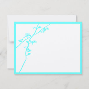Aqua Blue Vild Flower Gren Bröllop OSA Kort