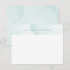 Aqua Blue Watercolor Personal Stationery Note-kort Anteckningskort