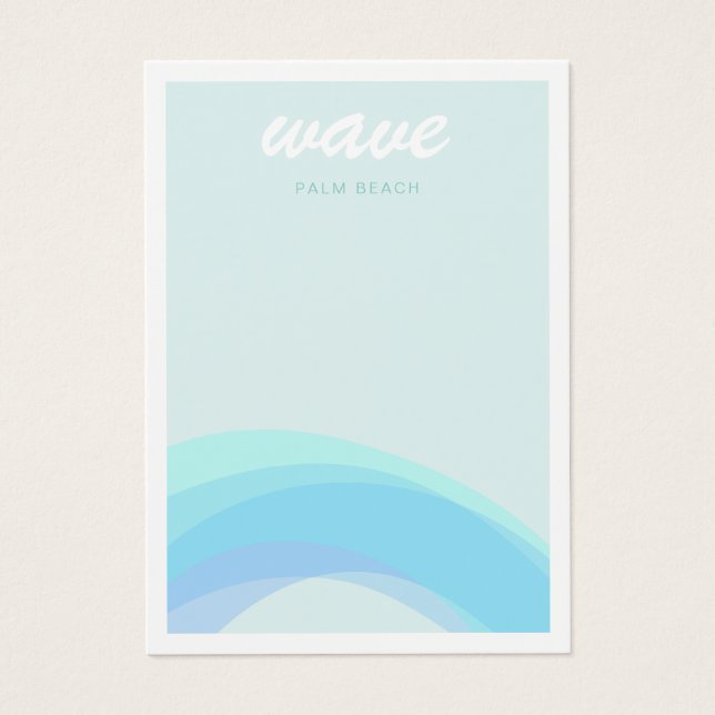 Aqua Blue Wave Nautical Visitkort (Framsidan)
