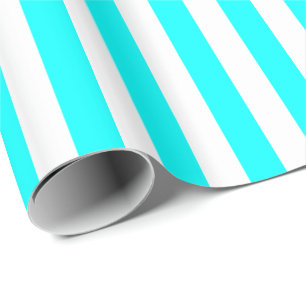 Aqua Blue/White Rand Presentpapper
