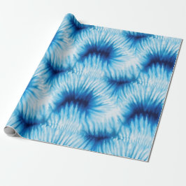 Aqua Blue White Tie Dye Presentpapper