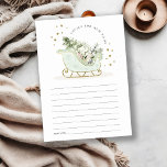 Aqua Blue Winter Sleigh Advice for Morsa Baby Show Tilläggskort<br><div class="desc">Sleigh Winter Baby, det är Kall utanför Theme Collection. - Det är en söt pastellfärgning Illustration av aqua guld sleigh fylld med julklapp gräs träd, gåvor och vinterbär med guld stjärna ram och snöfall i bakgrunden. Perfekt för dina små vinterfödelsedagsfester. Det är mycket enkelt att anpassa, med dina personuppgifter. Om...</div>
