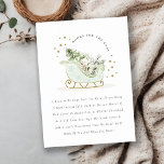 Aqua Blue Winter Sleigh Bokar for Baby Shower Tilläggskort<br><div class="desc">Sleigh Winter Baby, det är Kall utanför Theme Collection. - Det är en söt pastellfärgning Illustration av aqua guld sleigh fylld med julklapp gräs träd, gåvor och vinterbär med guld stjärna ram och snöfall i bakgrunden. Perfekt för dina små vinterfödelsedagsfester. Det är mycket enkelt att anpassa, med dina personuppgifter. Om...</div>