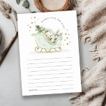 Aqua Blue Winter Sleigh Önskemål for Baby Shower Tilläggskort<br><div class="desc">Sleigh Winter Baby, det är Kall utanför Theme Collection. - Det är en söt pastellfärgning Illustration av aqua guld sleigh fylld med julklapp gräs träd, gåvor och vinterbär med guld stjärna ram och snöfall i bakgrunden. Perfekt för dina små vinterfödelsedagsfester. Det är mycket enkelt att anpassa, med dina personuppgifter. Om...</div>