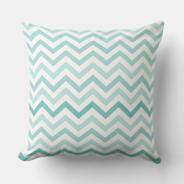 Aqua Blue Zigzag Pattern – Modern Minimalist   Kudde (Framsida)