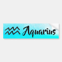 Aqua Blue Zodiac Sign Aquarius Horoscope Bildekal