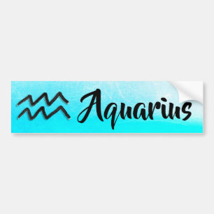 Aqua Blue Zodiac Sign Aquarius Horoscope Bildekal