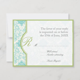Aqua BlueToile Quatrefoil OSA Responce-kort Kort