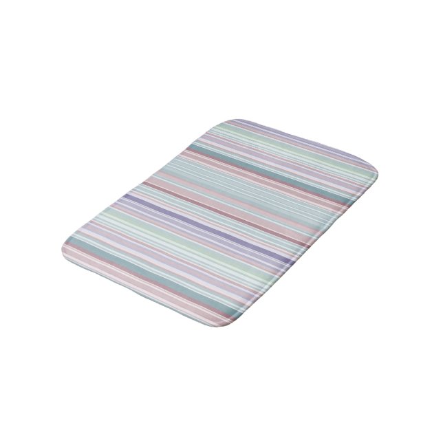 Aqua, Blush and Lavender Stripes Badrumsmatta (Vinklad)