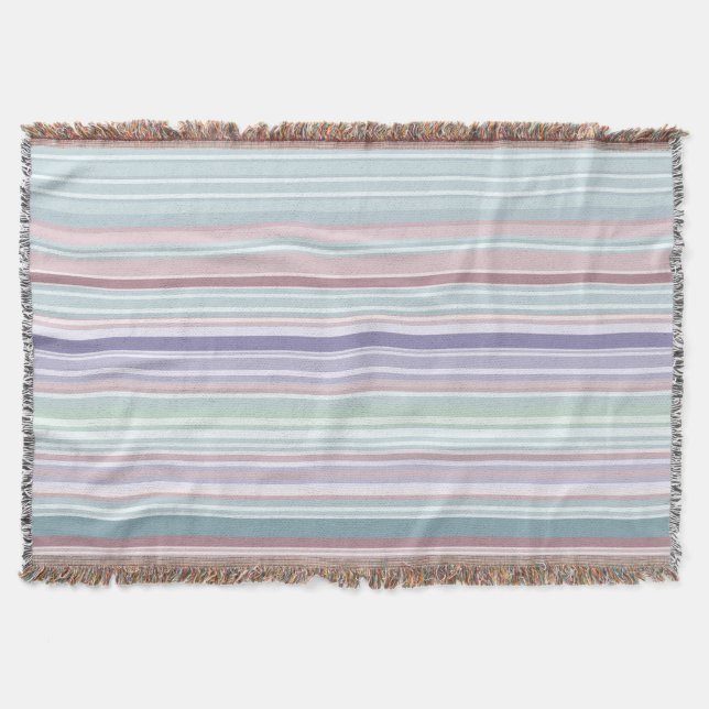 Aqua, Blush and Lavender Stripes Filt (Framsidan)